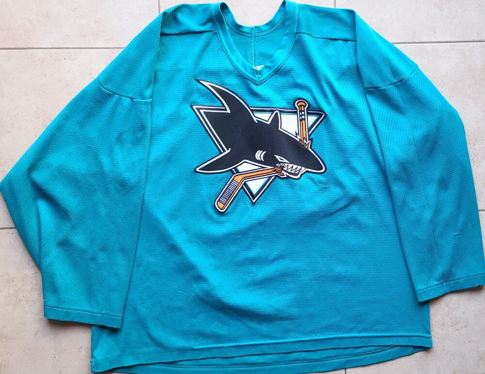 San Jose Sharks 90s CCM Practice Air-Knit jersey L teal NHL hockey vintage
